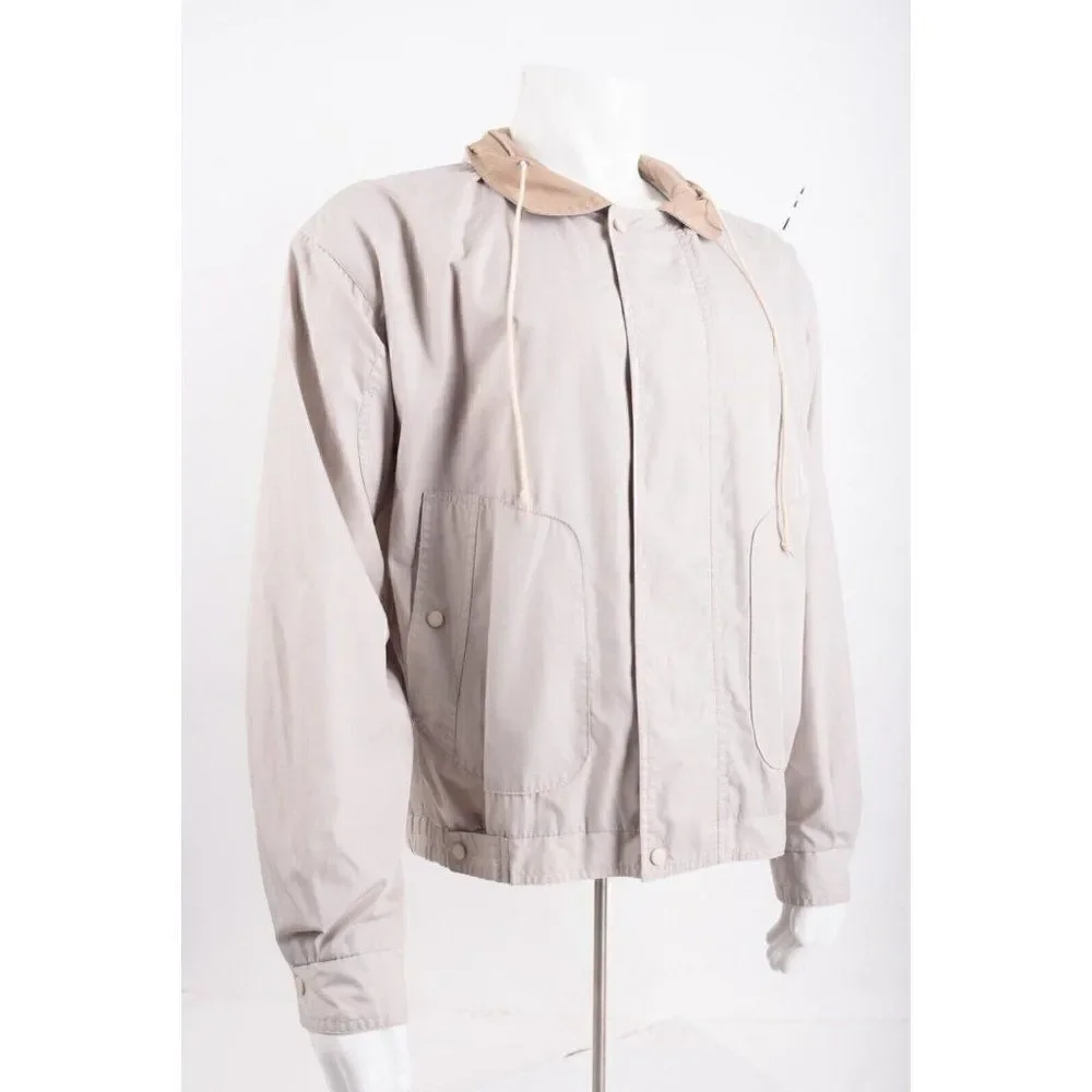 Members Only Mens Lightweight Racer Bomber Jacket Coat US 44 Beige L Large